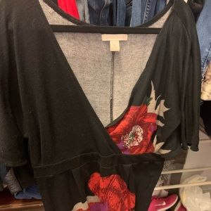 Black and red flower dress